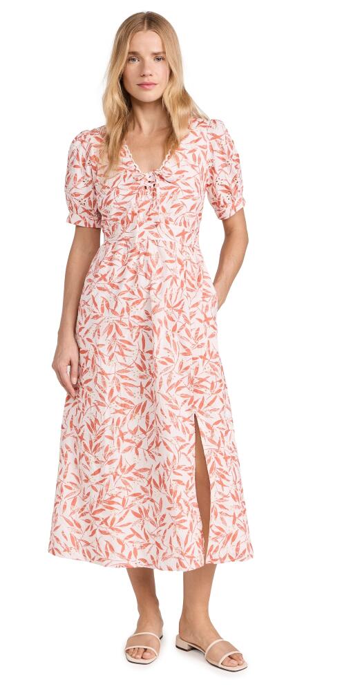 Lost + Wander Enamour Midi Dress Cream Red Floral Cover