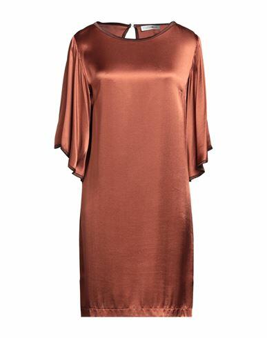 Cafènoir Woman Mini dress Rust Viscose Cover