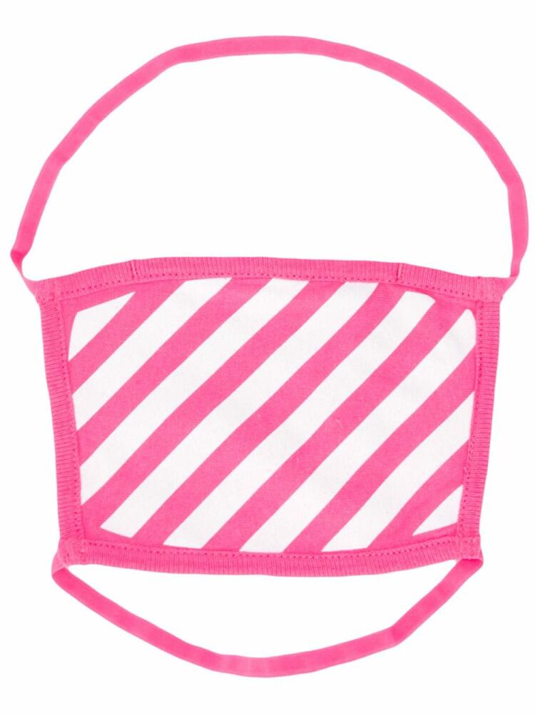 Off-White striped print face mask - Pink Cover