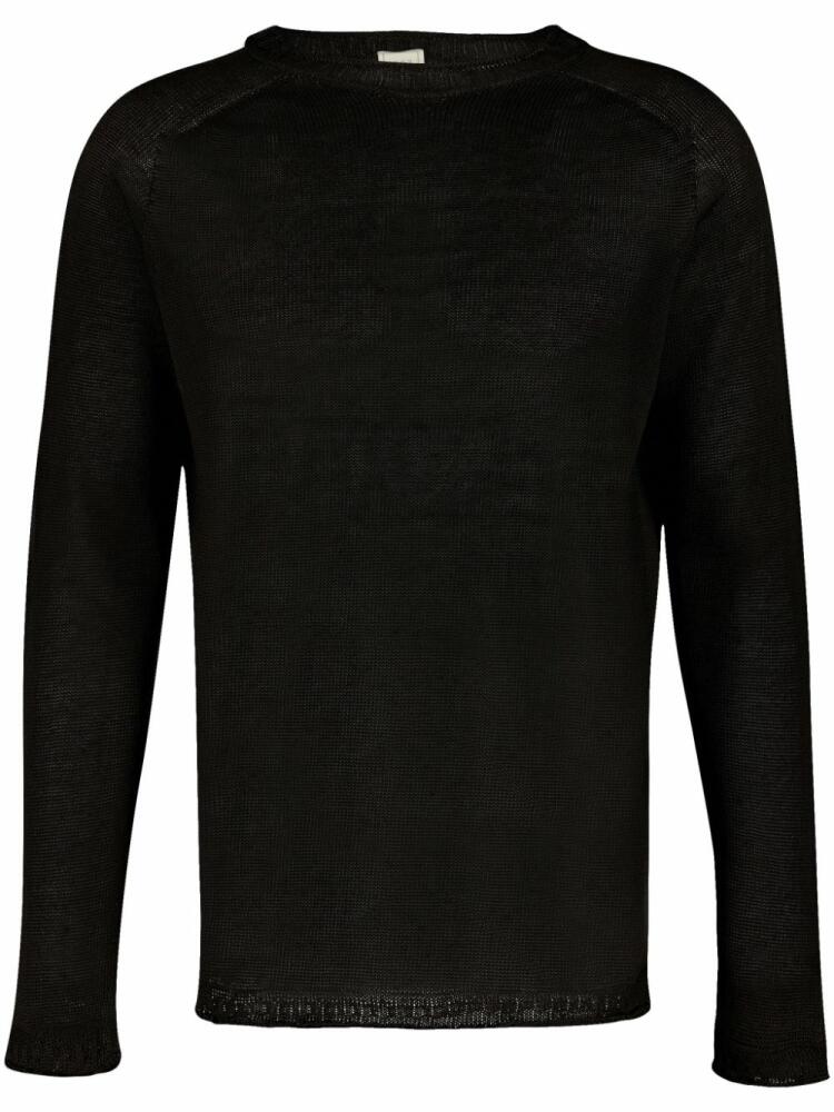 120% Lino crew-neck linen jumper - Black Cover