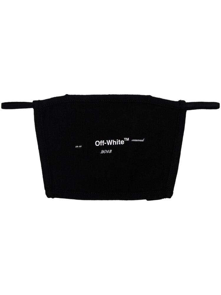 Off-White logo print face mask - Black Cover