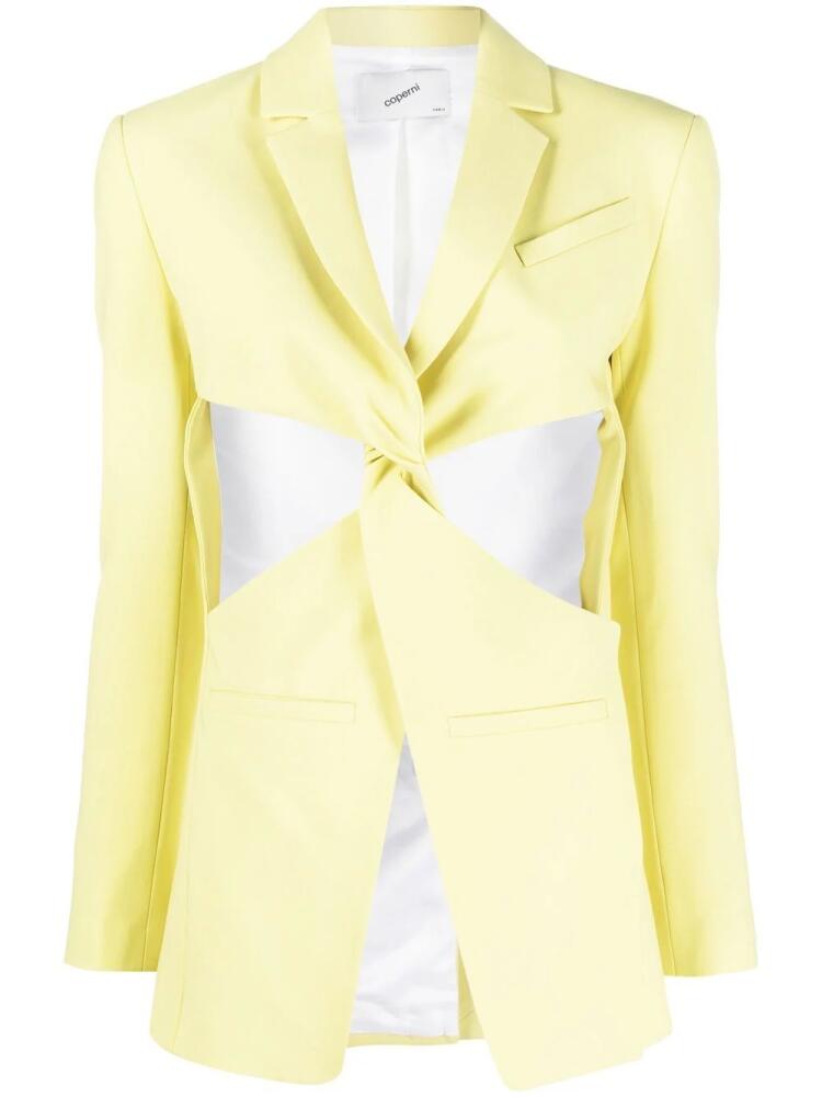 Coperni cut-out twisted blazer - Yellow Cover