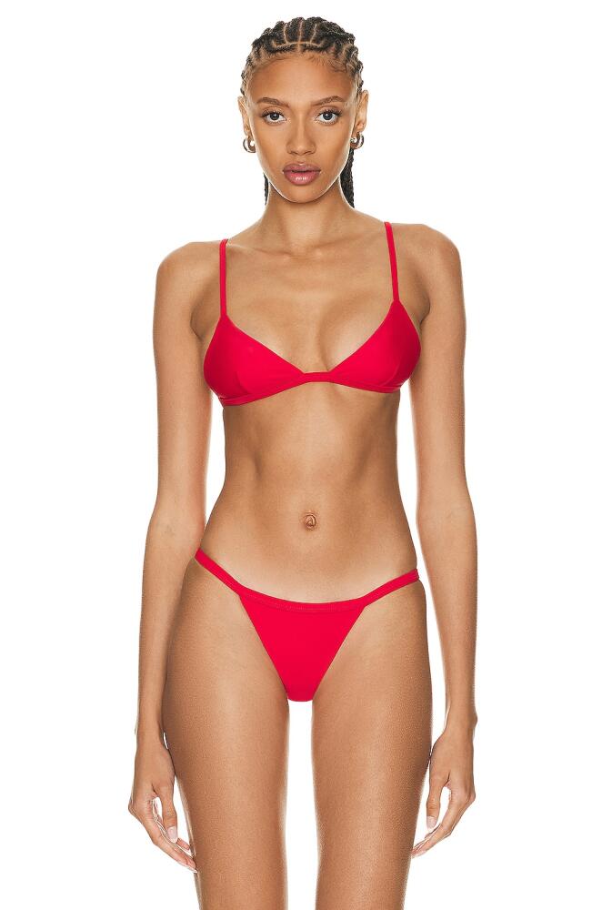 Matteau Petite Triangle Bikini Top in Red Cover