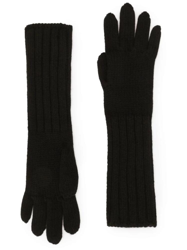 Dolce & Gabbana ribbed-knit gloves - Black Cover