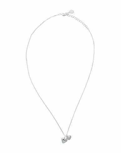 Estella Bartlett Double Heart Necklace - Silver Pave Woman Necklace Silver Brass Cover