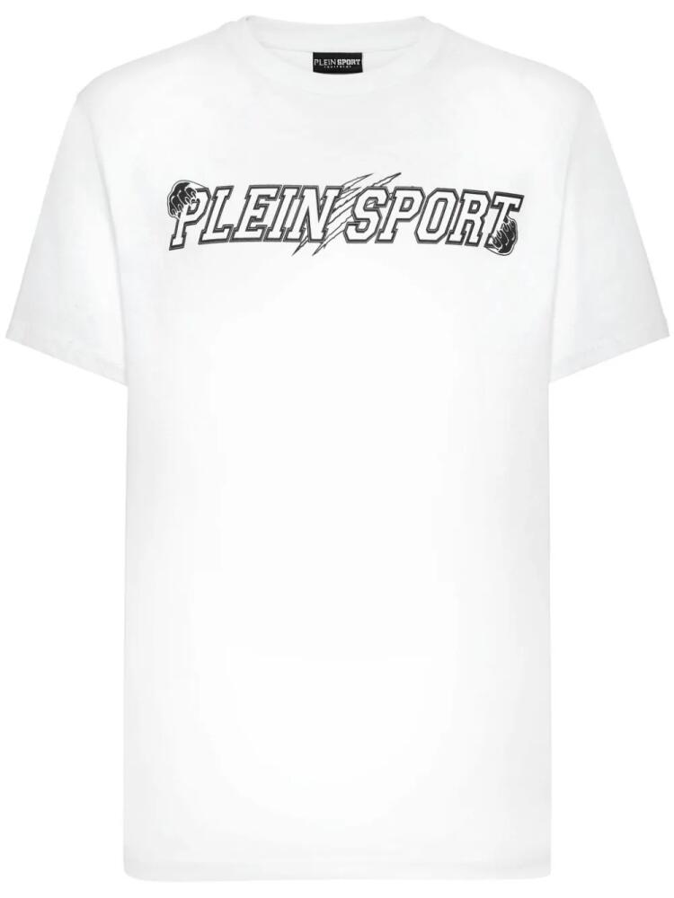 Plein Sport logo-print cotton T-shirt - White Cover