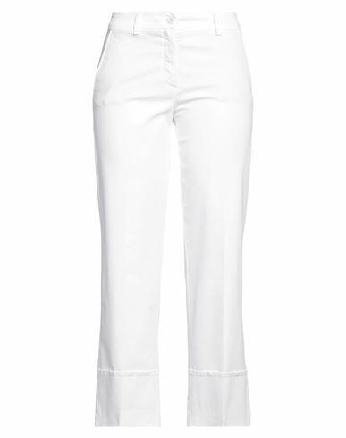 Seductive Woman Pants White Lyocell, Cotton, Elastane Cover