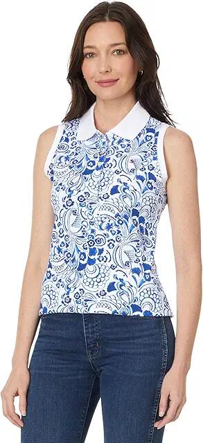 Tommy Hilfiger Sleeveless Fountain Floral Polo (Provence Multi) Women's Clothing Cover