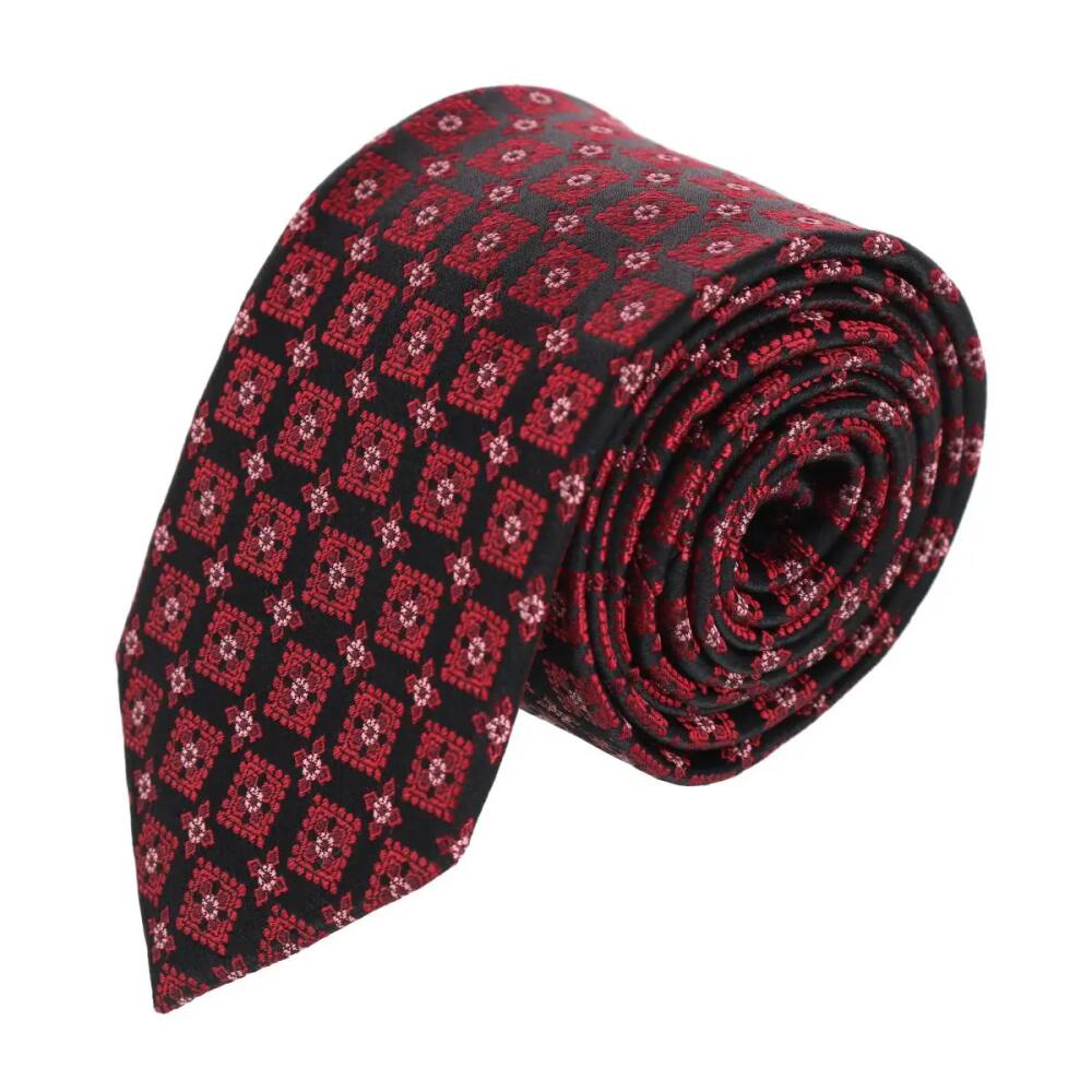 Trafalgar Azzimato Diamond Stately Silk Necktie in Red Cover