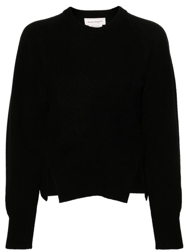 Alexander McQueen corset-style ribbed jumper - Black Cover