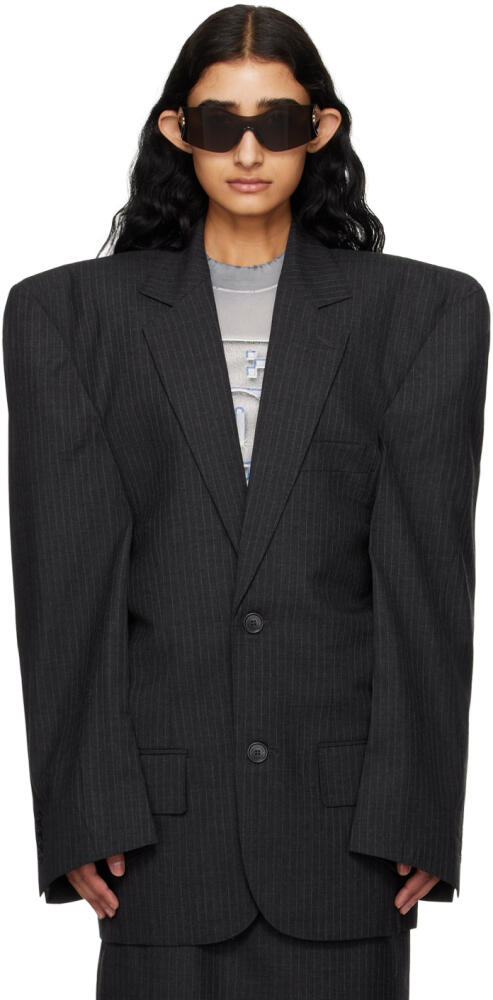 Balenciaga Gray Cut Away Blazer Cover