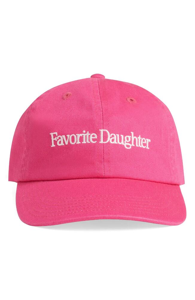 Favorite Daughter Classic Logo Cotton Twill Baseball Cap in Pink Cover