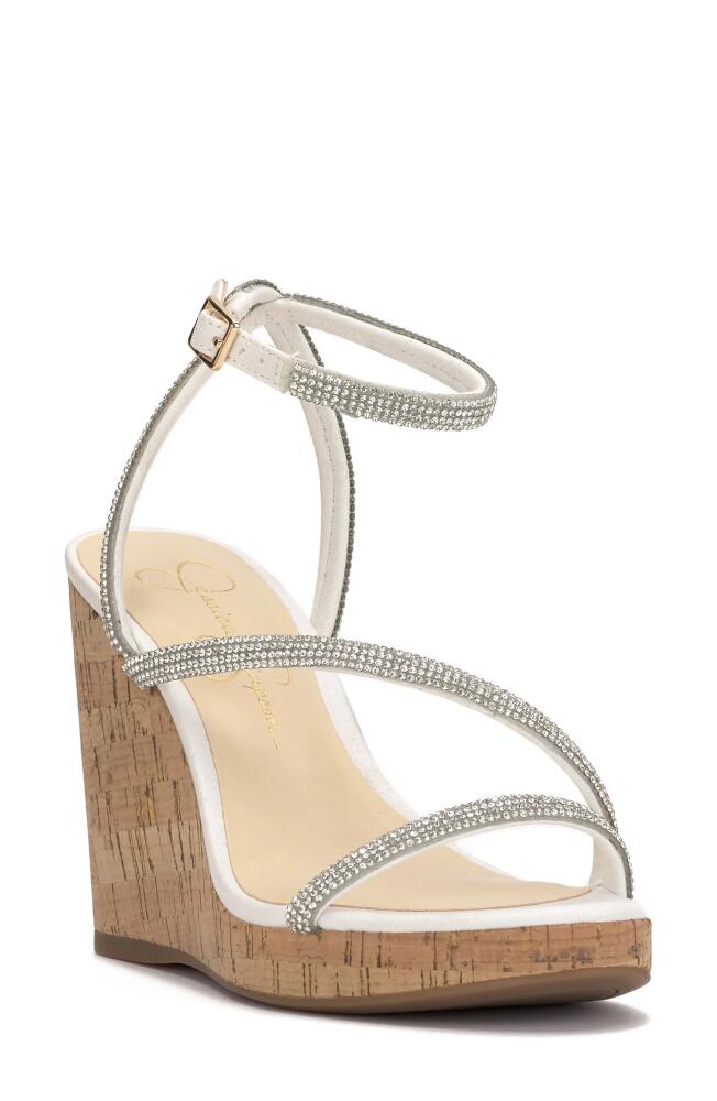 Jessica Simpson Tenley Ankle Strap Platform Wedge Sandal in White Cover