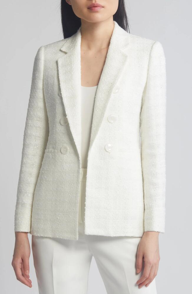 Anne Klein Eyelash Tweed Blazer in Bright White Cover