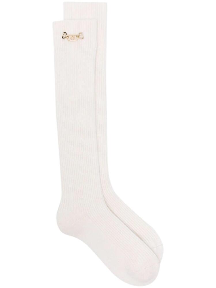 Maje knee-high socks - White Cover