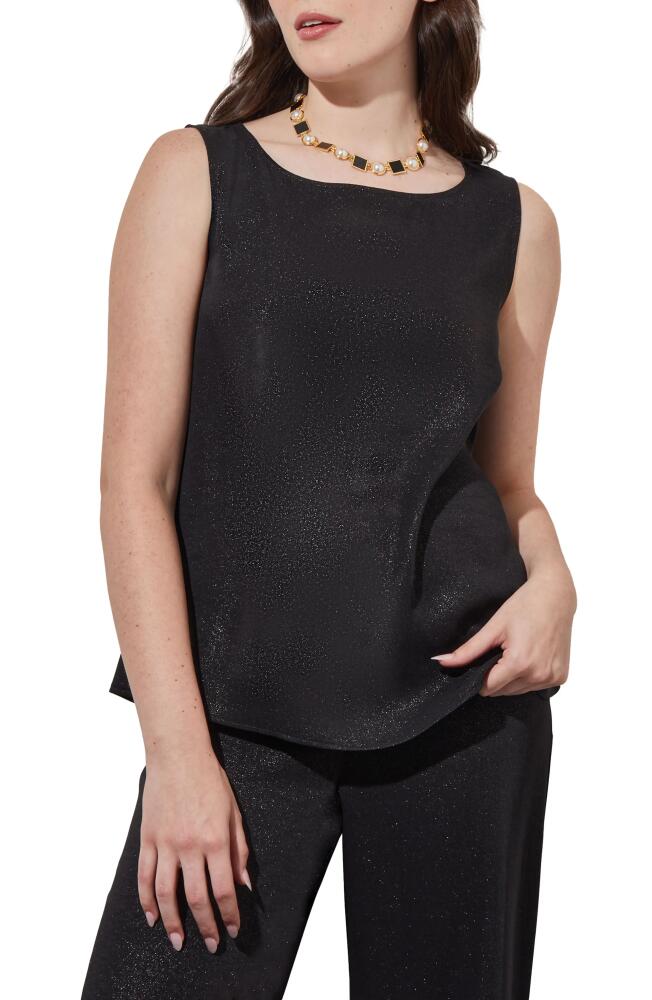 Ming Wang Shimmer Woven Tank in Black/Silver Cover