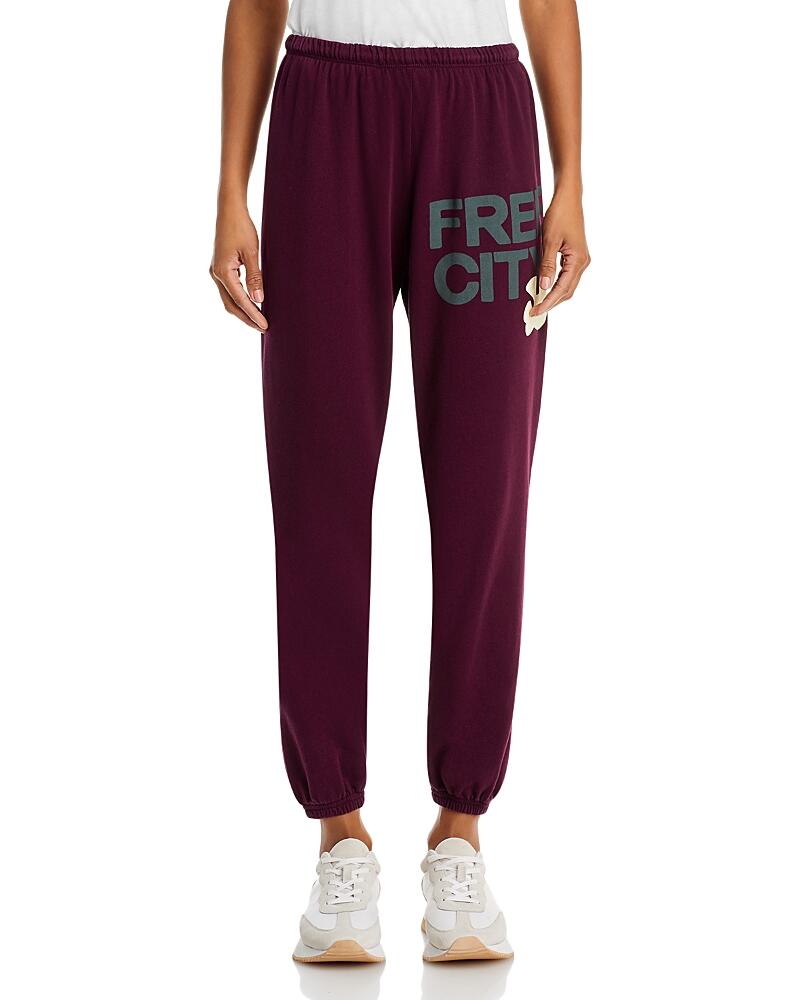 Free City Cotton Logo Sweatpants in Eggplant Cover