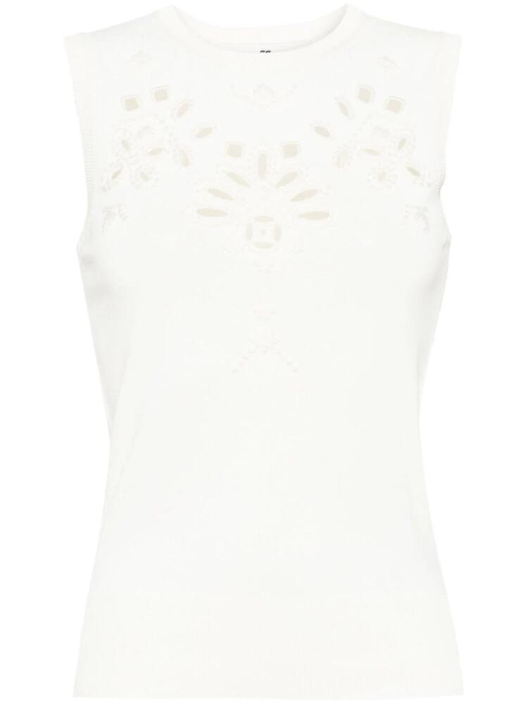 Ermanno Scervino broderie anglaise tank top - Neutrals Cover