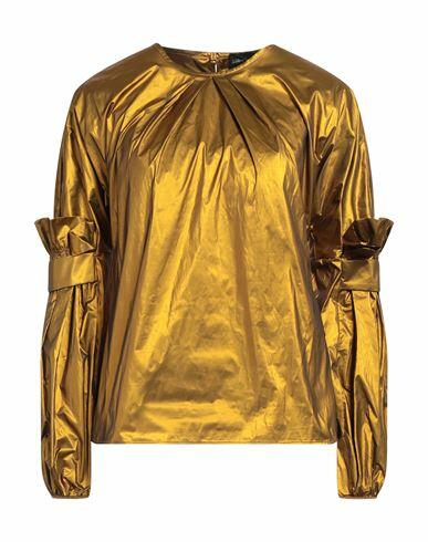 Alessia Santi Woman Top Gold Polyester, Metal Cover