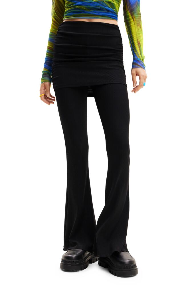 Desigual Skirted Flare Trousers in Black Cover