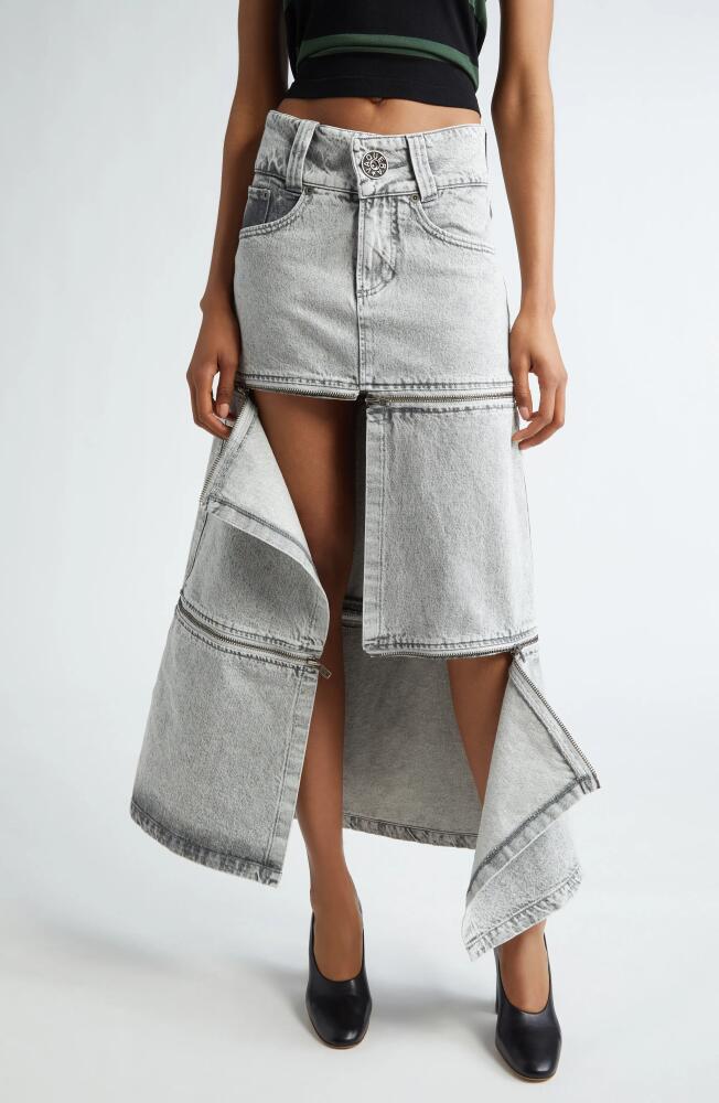 Vaquera Denim Zip Skirt in Grey Cover