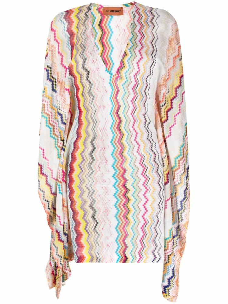 Missoni zigzag-woven minidress - White Cover