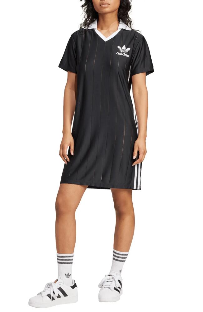 adidas Originals 3-Stripes Pinstripe Dress in Black Cover