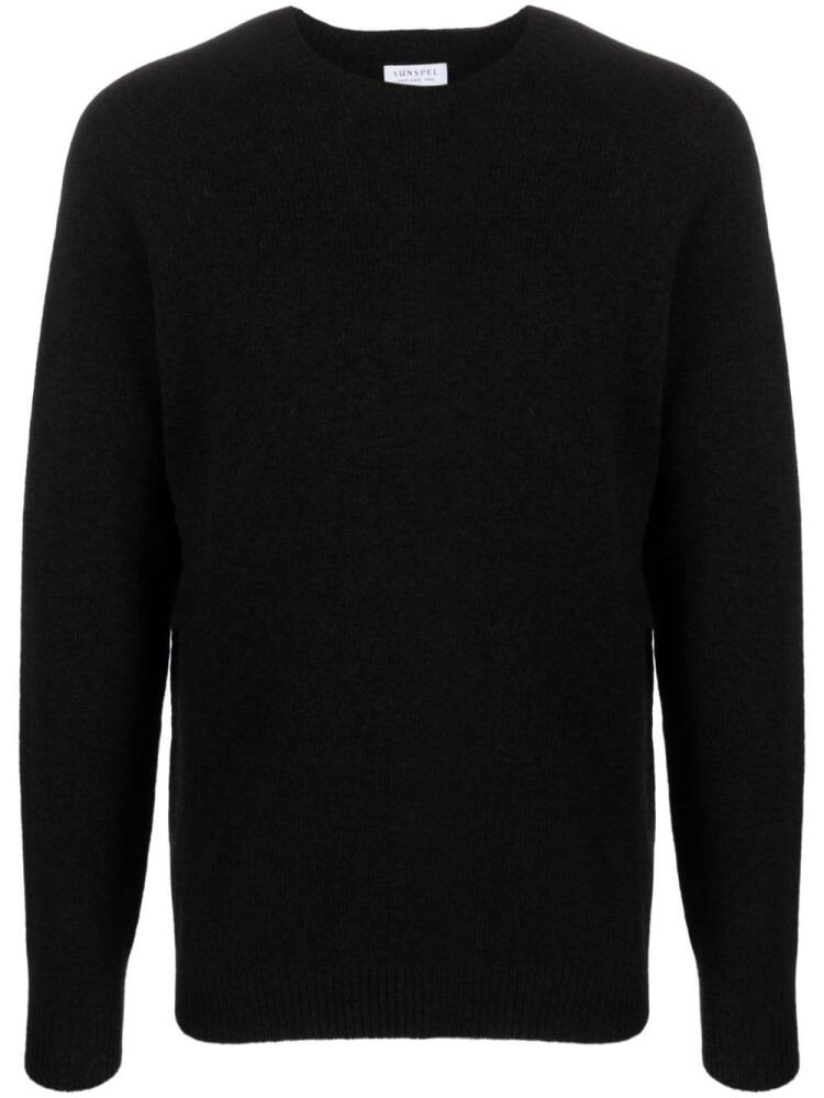 Sunspel fine-ribbed wool jumper - Black Cover