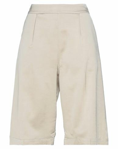 Semicouture Woman Shorts & Bermuda Shorts Beige Viscose, Cotton, Silk, Elastane Cover