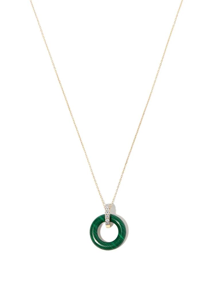 Mateo 14kt yellow gold malachite necklace Cover