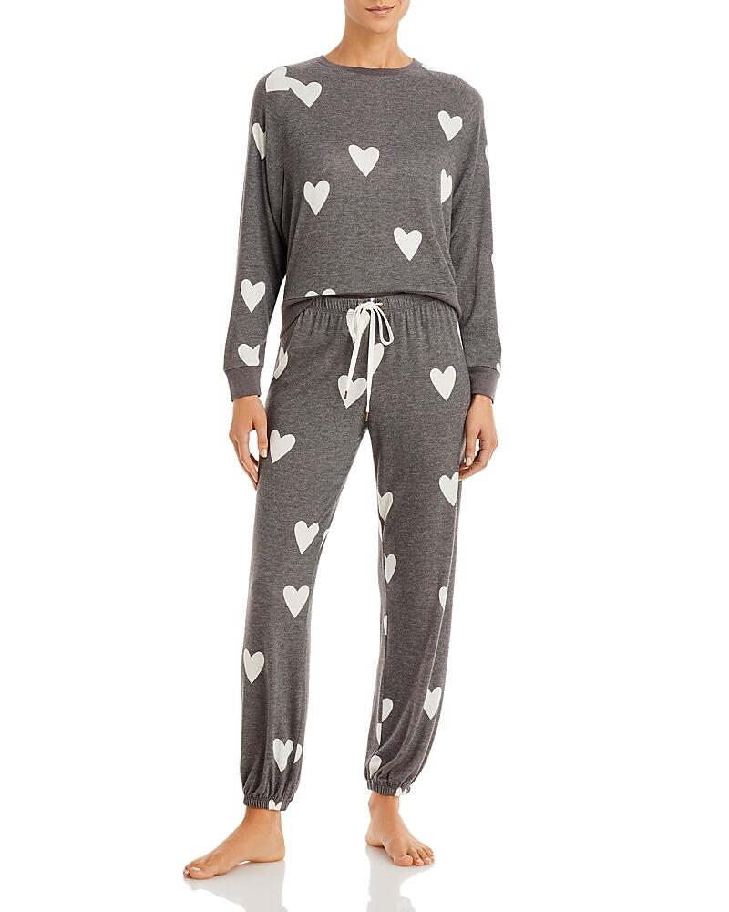 Honeydew Star Seeker Printed Pajama Set in Noir/Hearts Cover