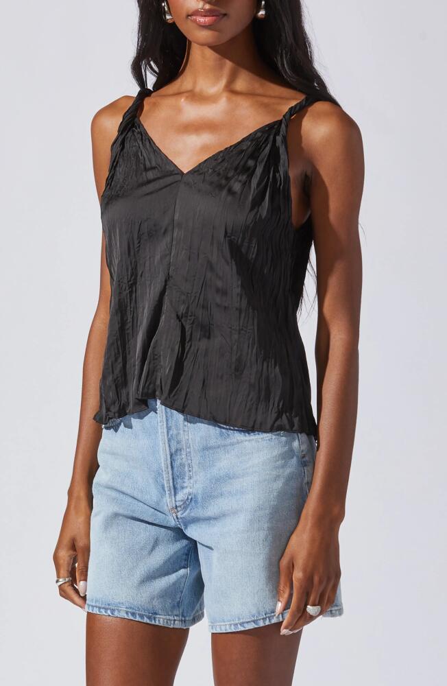 ASTR the Label Plissé Camisole in Black Cover