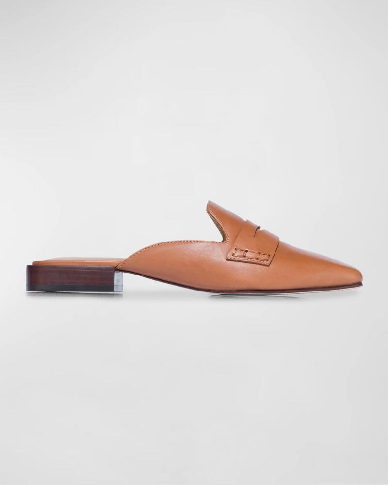 Bernardo Calfskin Leather Penny Loafer Mules Cover