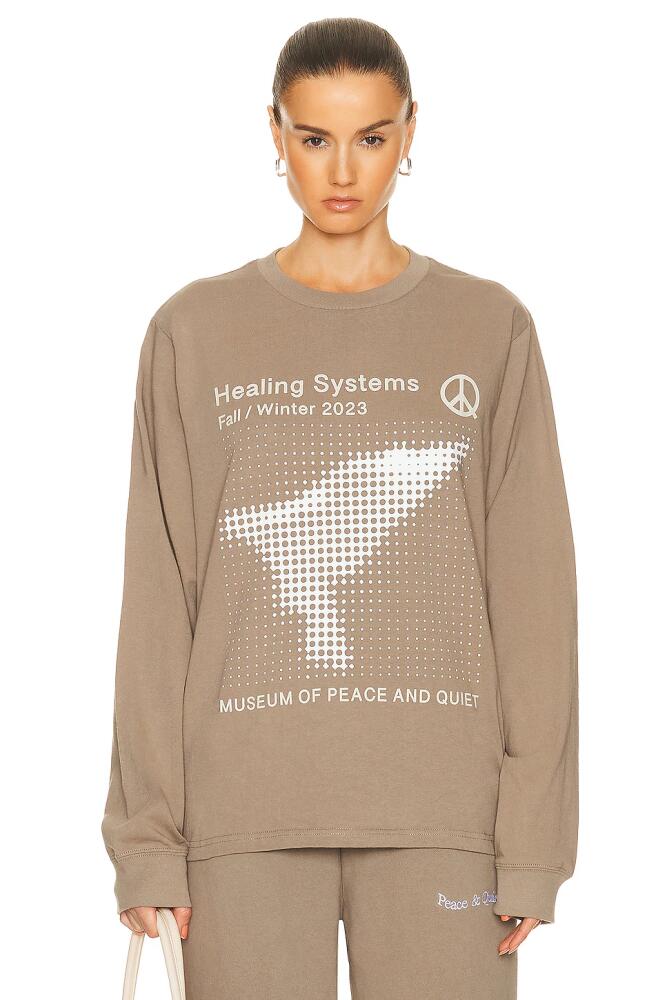 Museum of Peace and Quiet Healing Systems Long Sleeve T-shirt in Beige Cover