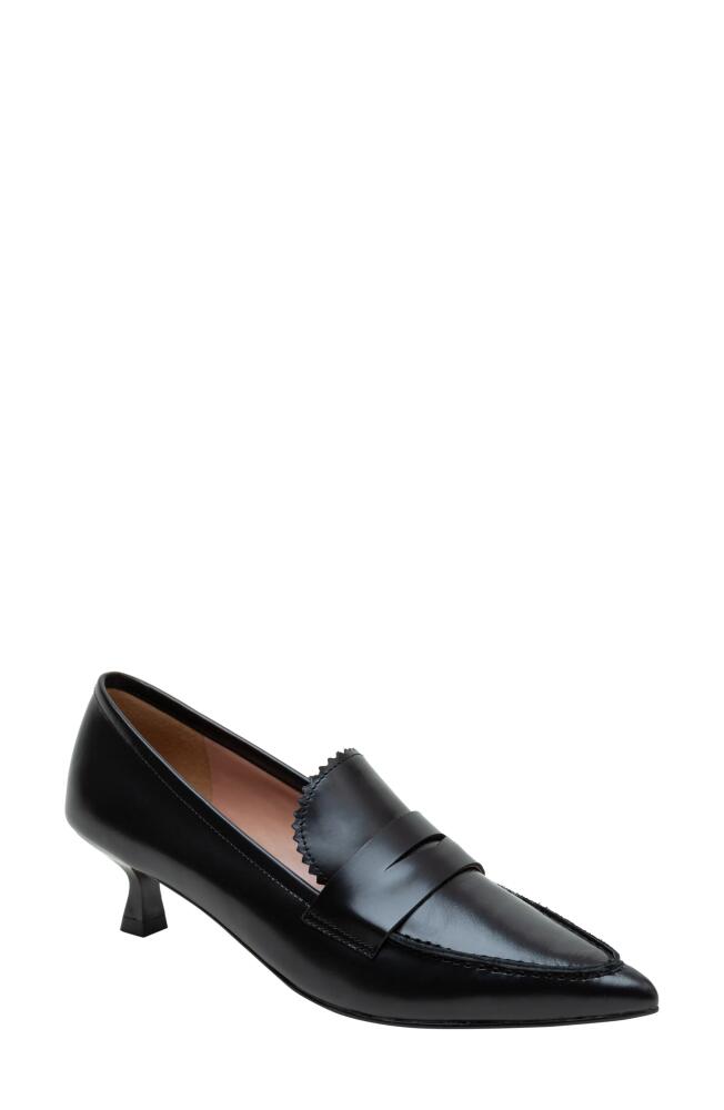 Linea Paolo Calisto Kitten Heel Loafer Pump in Black Cover