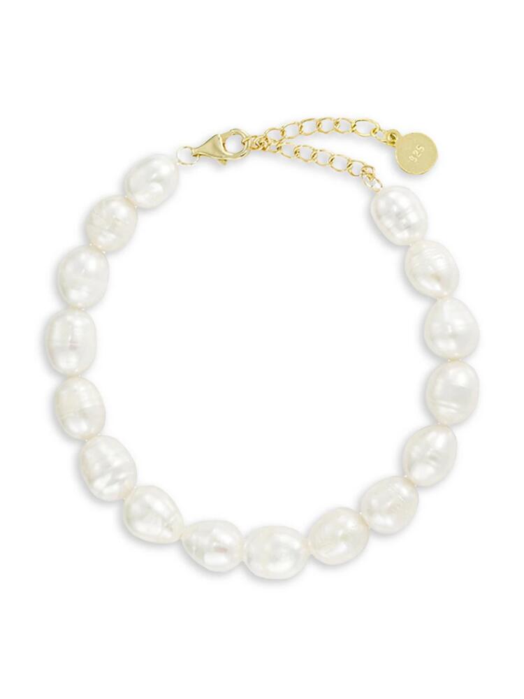 Luv AJ Women's 14K Goldplated & Freshwater Pearl Bracelet Cover