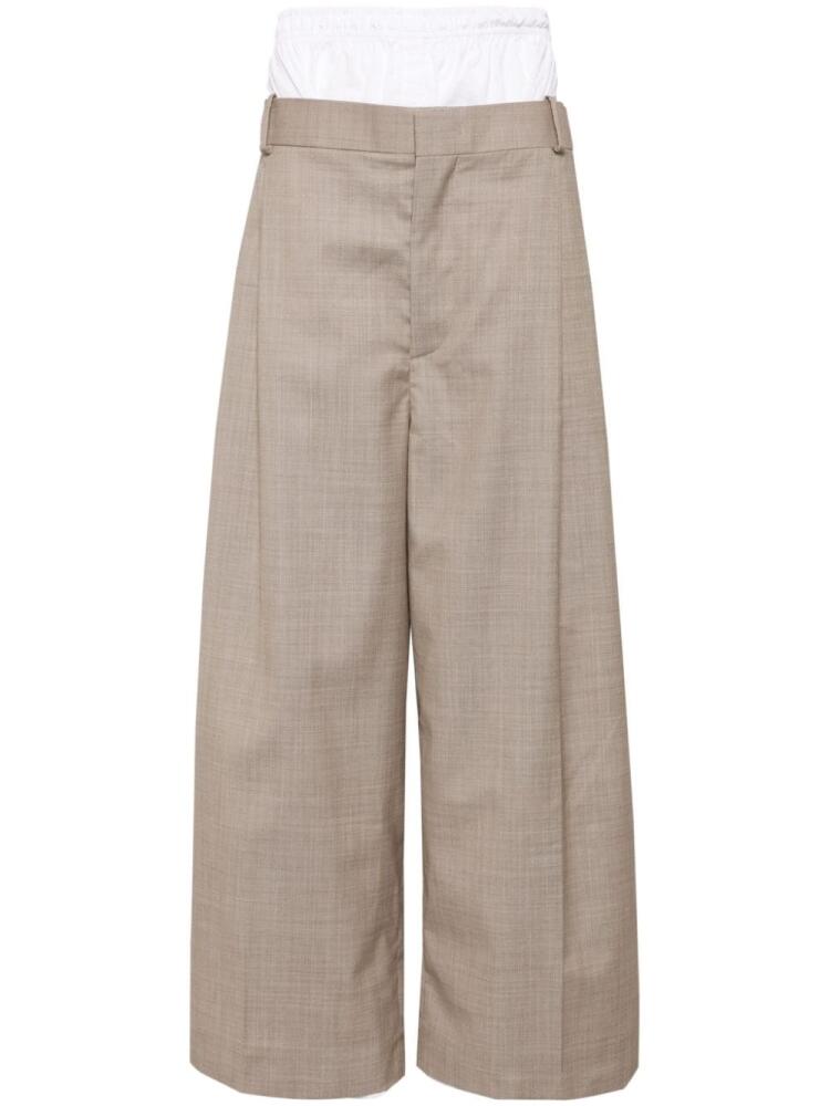 Hed Mayner layered wide-leg trousers - Neutrals Cover