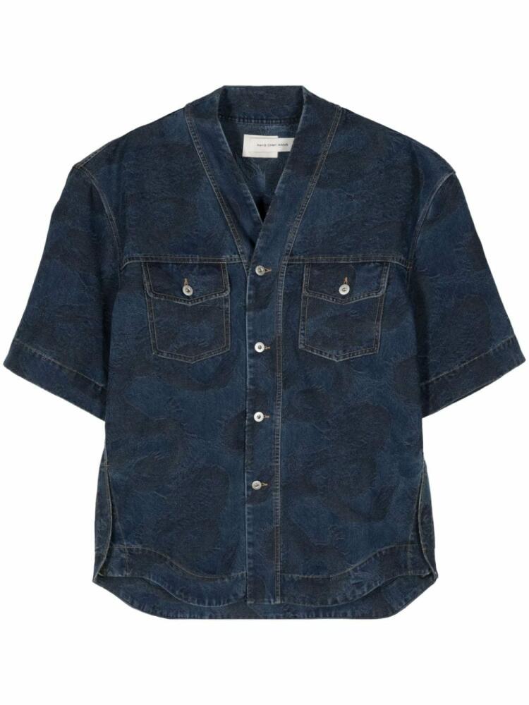 Feng Chen Wang Dragon jacquard denim shirt - Blue Cover