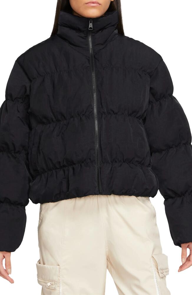 Jordan Water Repellent Nylon Puffer Jacket in Black/Black Cover