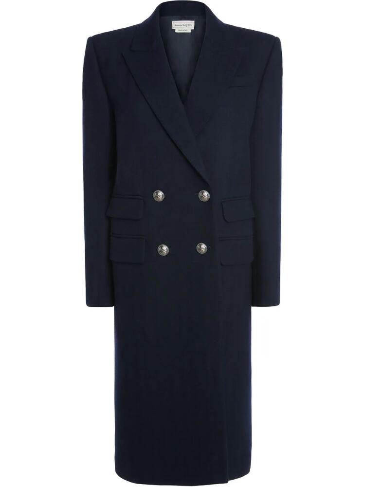 Alexander McQueen knitted double-breasted coat - Blue Cover