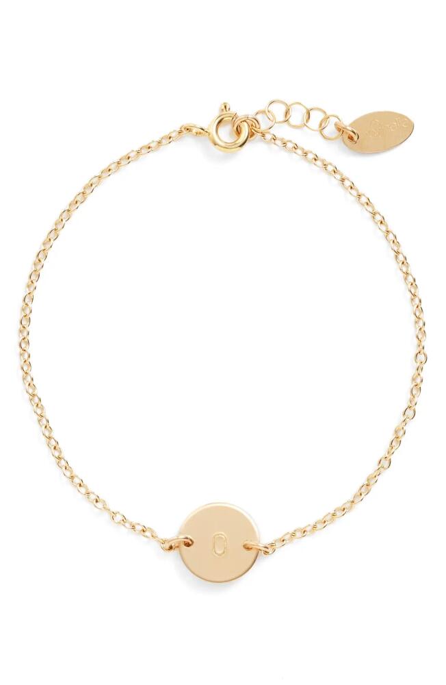 Nashelle Initial Mini Disc Bracelet in 14K Gold Fill O Cover