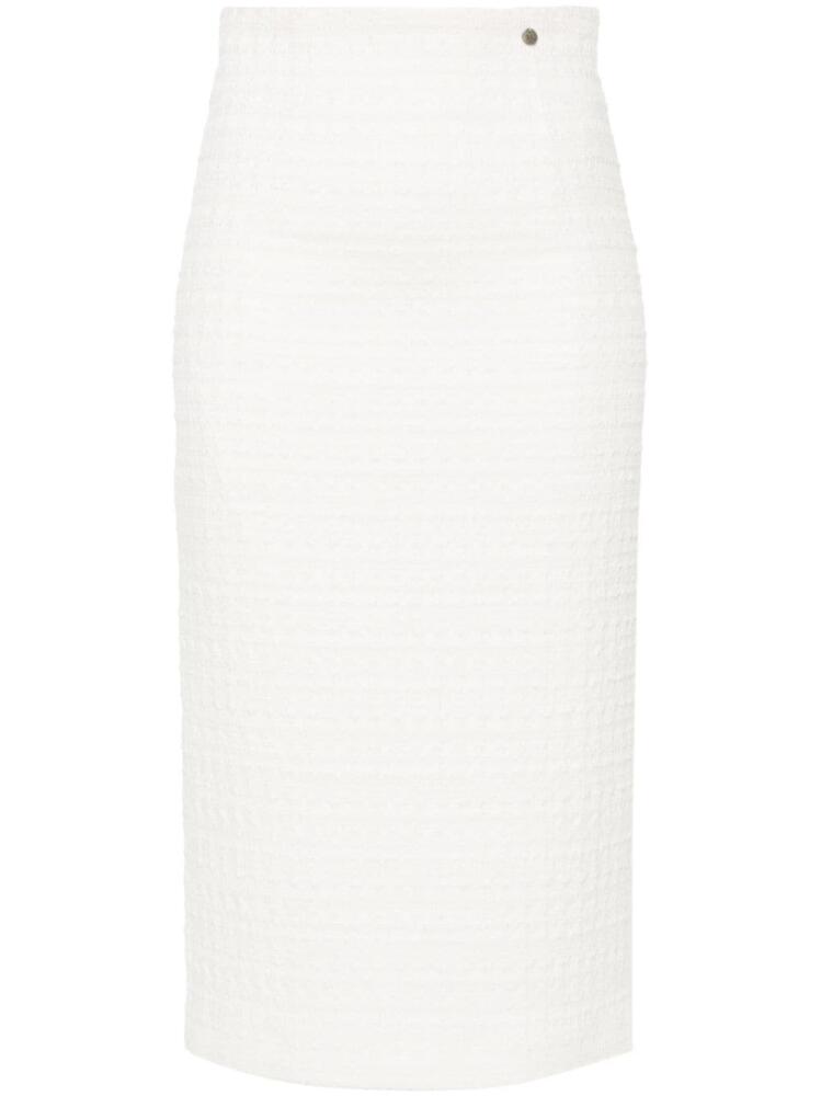 NISSA high-waisted bouclé skirt - White Cover