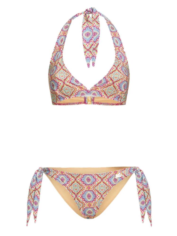 ETRO monogram-print halterneck bikini - Blue Cover