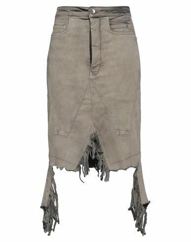 Drkshdw By Rick Owens Woman Denim skirt Grey Cotton, Elastomultiester, Rubber Cover