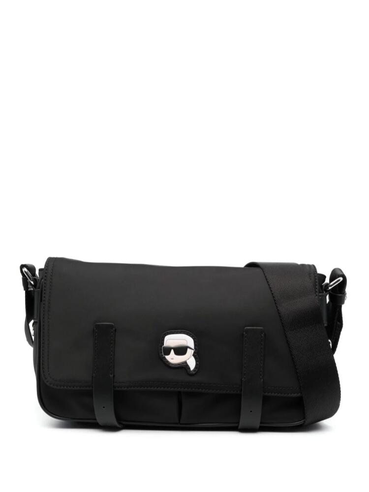 Karl Lagerfeld Ikonik Karl patch shoulder bag - Black Cover