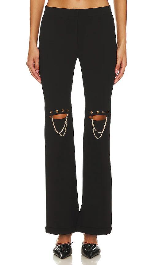 Zemeta Slit Knee Chain Pants in Black Cover