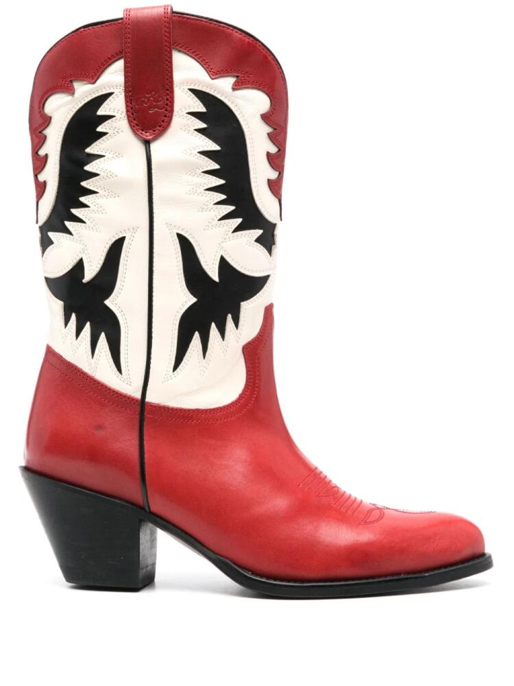 Polo Ralph Lauren 65mm Western leather ankle boots - Red Cover