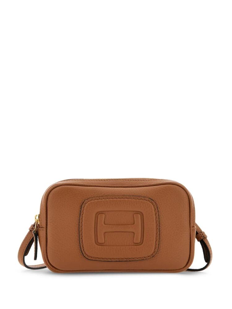 Hogan mini H-bag logo-embossed leather bag - Brown Cover