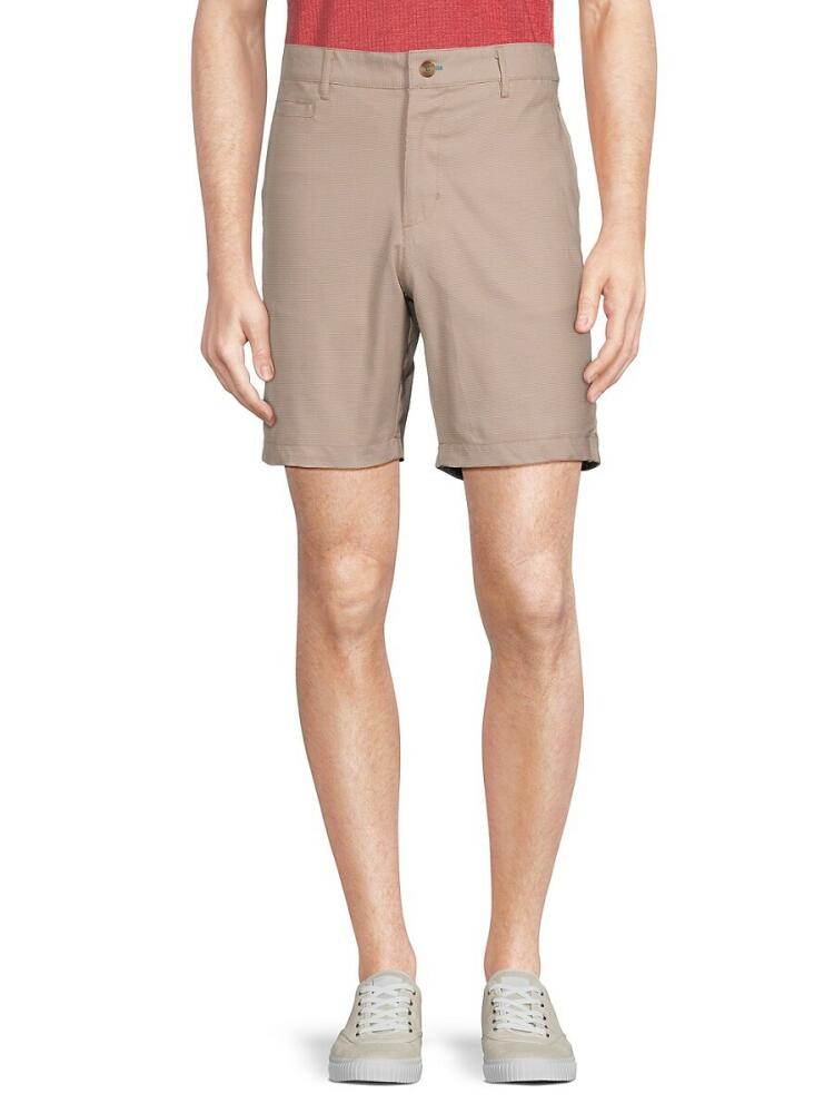 TailorByrd Men's Flat Front Shorts - Khaki Cover