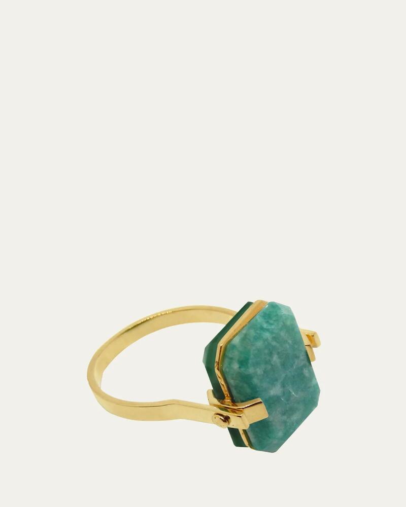 Aliita Deco Sandwich Ring with Amazonite and Green Agate Cover